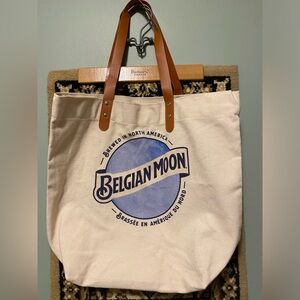 belgian moon beer canvas tote bag